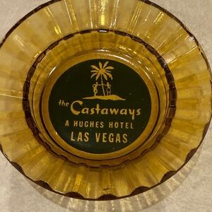 Vintage Amber glass ashtray from the Castaways Hotel in Las Vegas!!